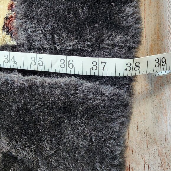 Vintage 1960s Brown Faux Fir Trim Carpet Bohemian Tapestry Coat, Women's Small - Picture 8 of 10